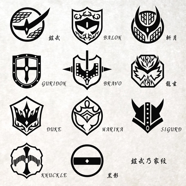 仮面ライダー鎧武 家紋一覧表