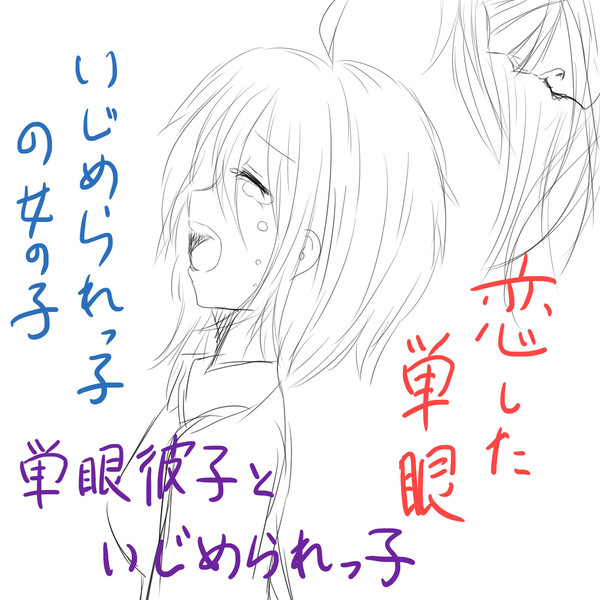 単眼彼氏といじめられっ子【落書き】