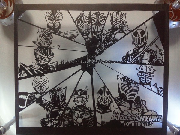 【切り絵】13RIDERS【仮面ライダー龍騎】