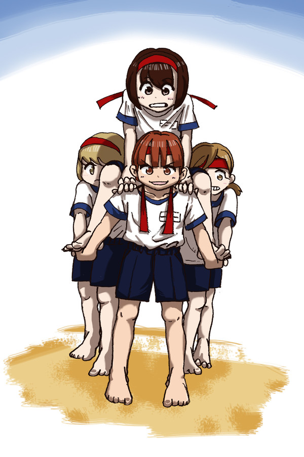 女子騎馬戦！　赤チーム
