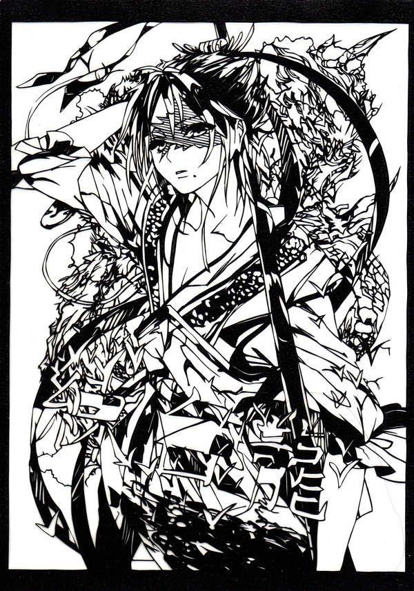 【切り絵】　練白龍