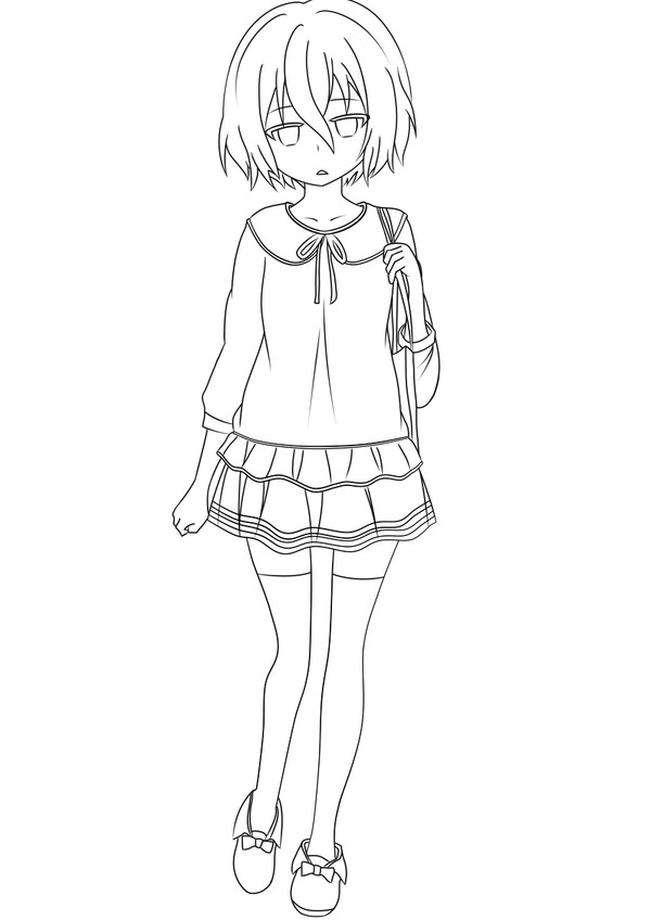 きょーかちゃん！　線画