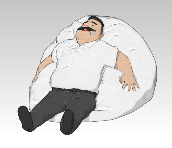 おじさんと人をダメにするソファー