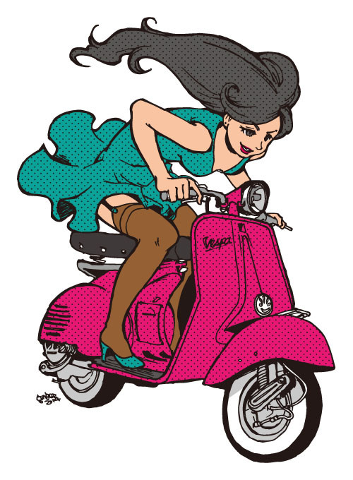 Vespa Girl ステッカー