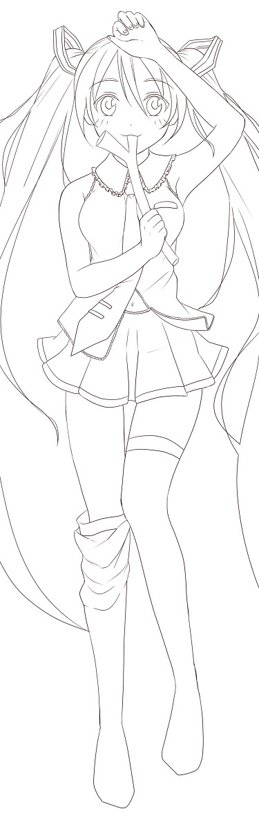 ミクちゃん 線画
