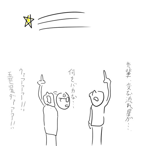 なんか妙な流れ星っすね