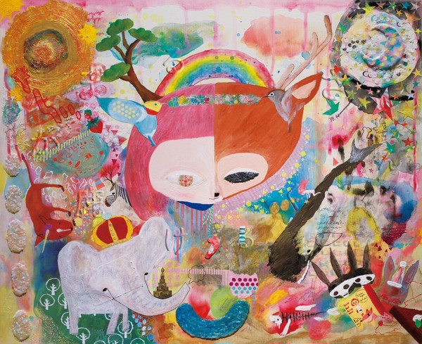 きたしまたくや個展「まるさんかく鹿かく」DM