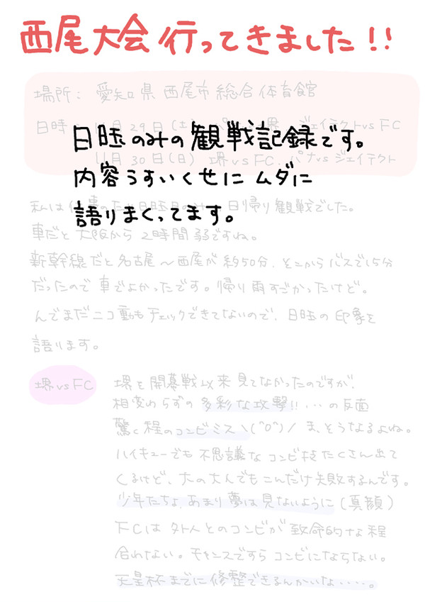 【文字ばっか】西尾大会感想【とちょっと落書き】