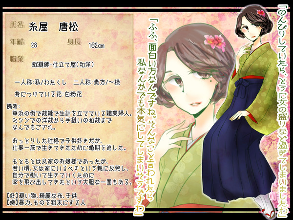 【浪漫花恋】 糸屋  唐松【住民票】
