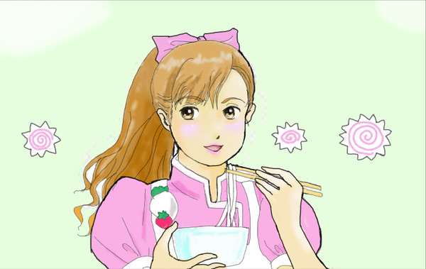 うどんを食べるまいんちゃん