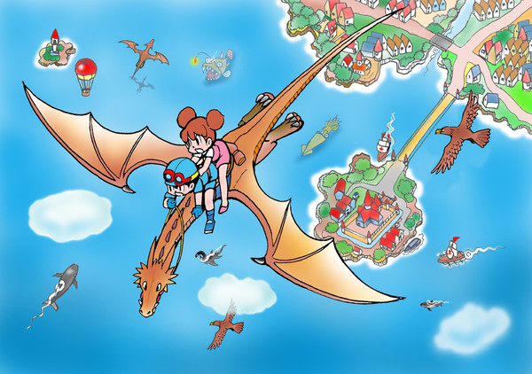 ドラゴンに乗って空中旅行