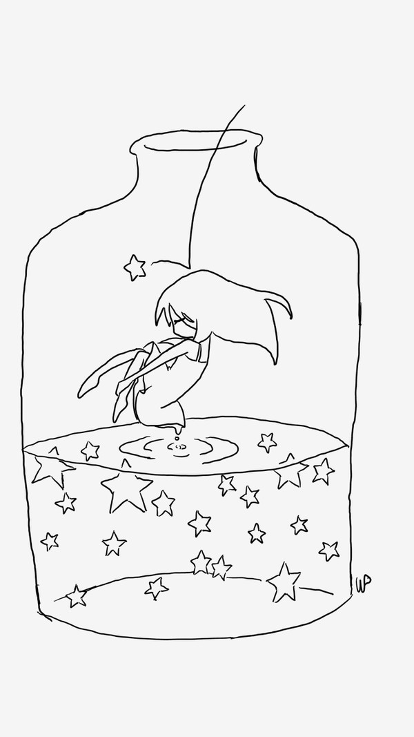 ガラス瓶や少女