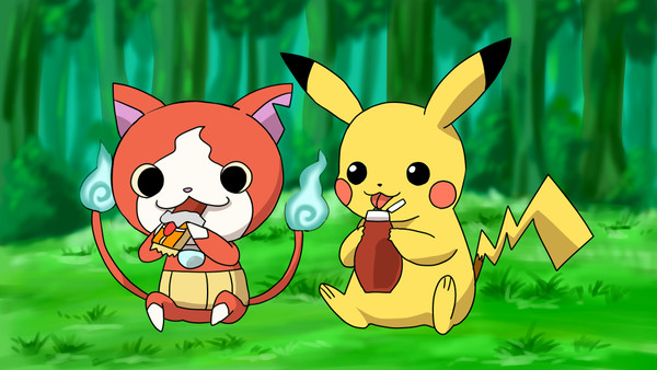 ピカチュウとジバニャン共演