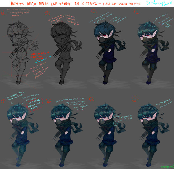 How to draw a ninja elf thing