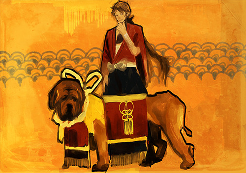 陸奥守吉行と土佐犬