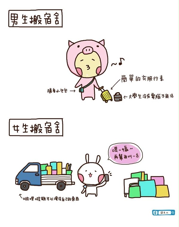 男女搬宿舍大不同