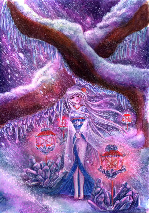 微笑む雪女