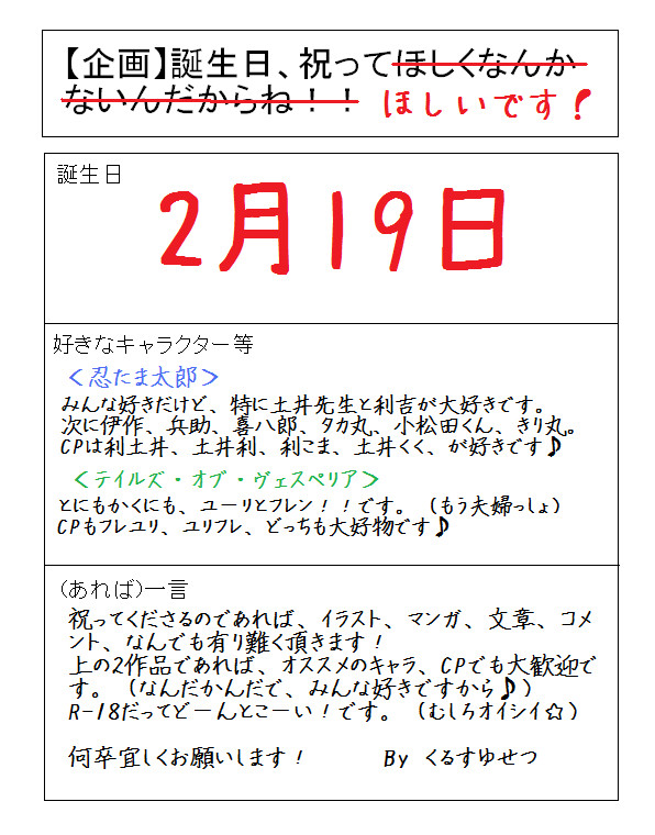 【ありがとうございました！】お誕生日、祝って・・・