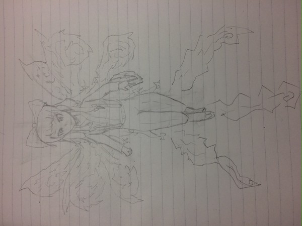 何も見ずに妹紅描いてみた