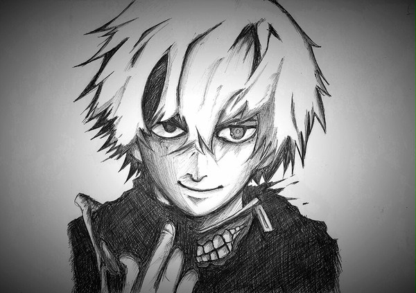 東京喰種 金木研 ボールペン画