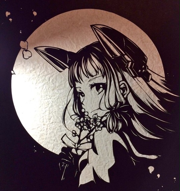 【切り絵】月に叢雲花に風