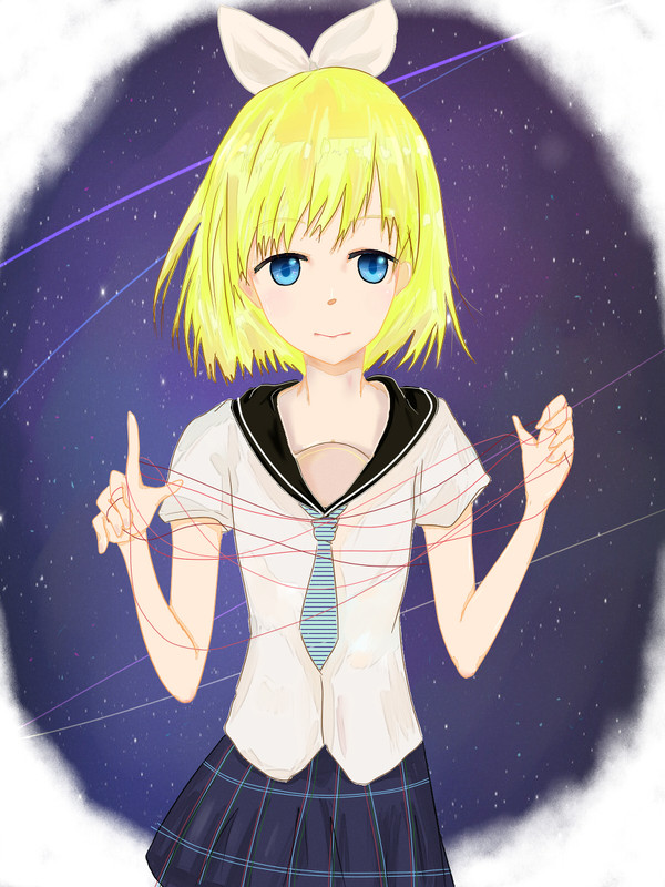 星空の下、運命の赤い糸