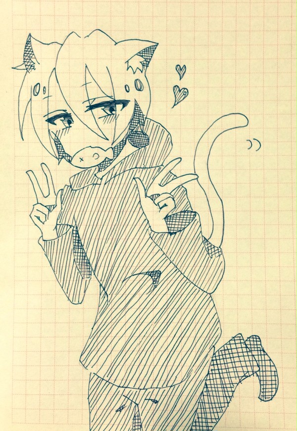猫の日落書きฅ(*°ω°*ฅ)*