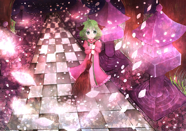 春風の　花を散らすと見る夢は　覚めても胸の　さわぐなりけり