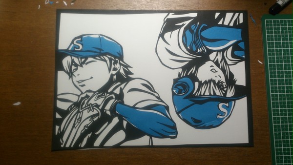 小湊兄弟(切り絵)