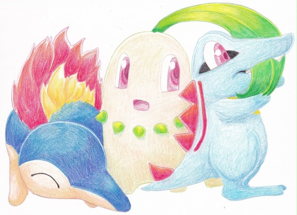 【色鉛筆】金銀御三家【ポケモン】