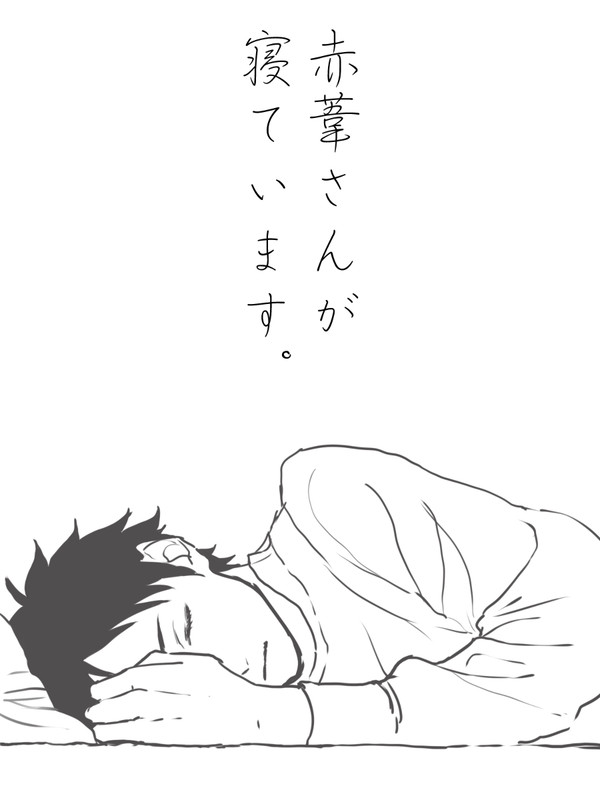 赤葦さんが寝ています。