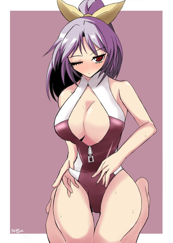 フロントジッパー競泳水着依姫