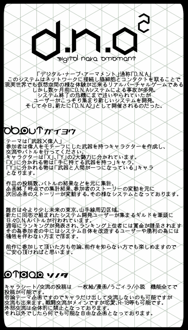 【テーマ企画】D.N.A²【開催決定】