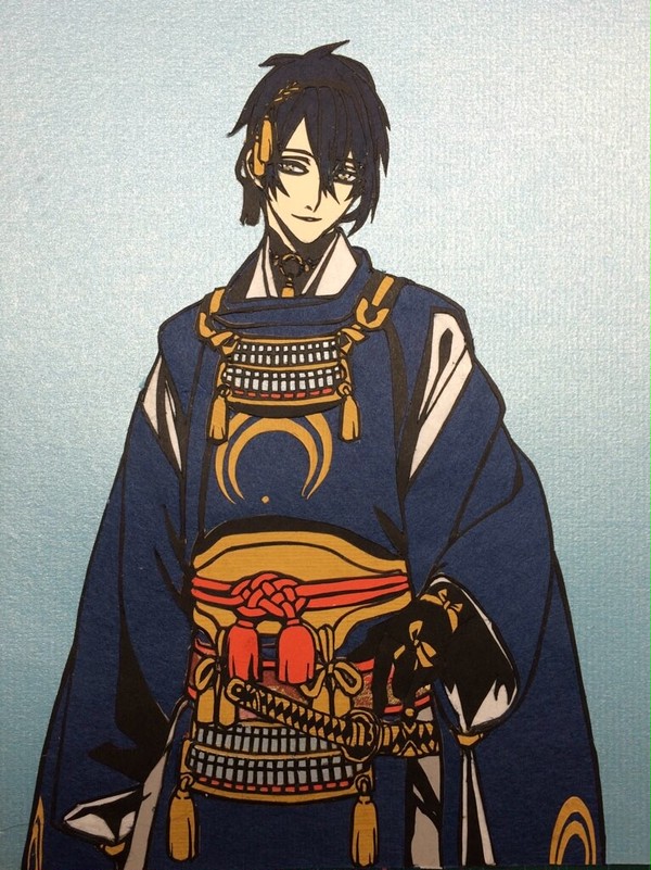 おじいちゃんと夫婦つめ【切り絵】