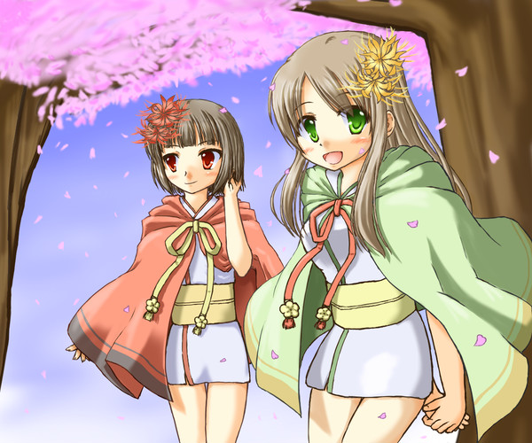 桜の下で