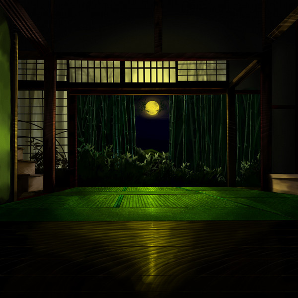 【フリー素材】屋敷と竹林