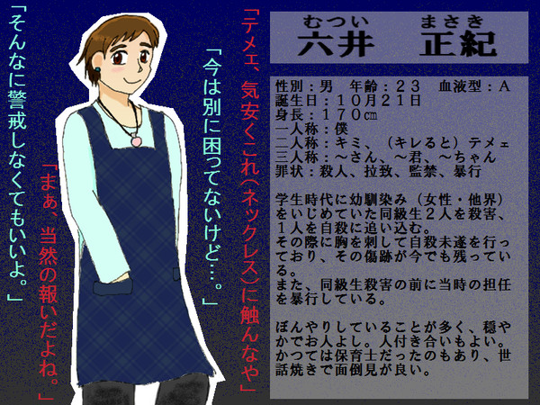 【絵師犯罪者化】六井　正紀【キャラシ】※キャプション更新