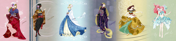 ディズニープリンセス×和
