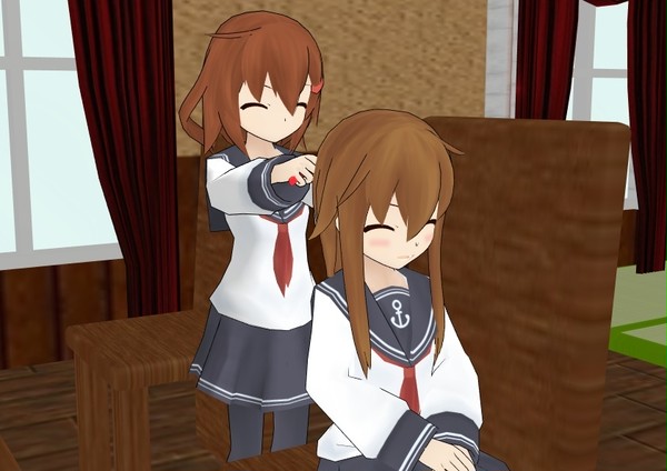 [艦これMMD]朝の身支度[雷、電]