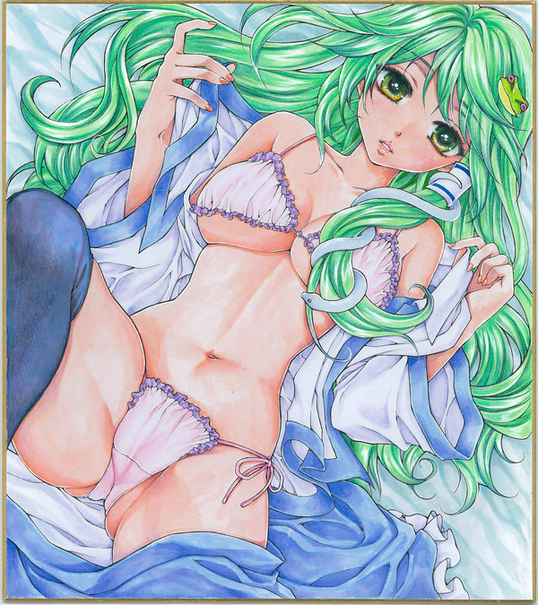 ＊同人手描きイラスト“東方・東風谷早苗” 色紙＊