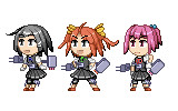 ドット絵で陽炎型三人