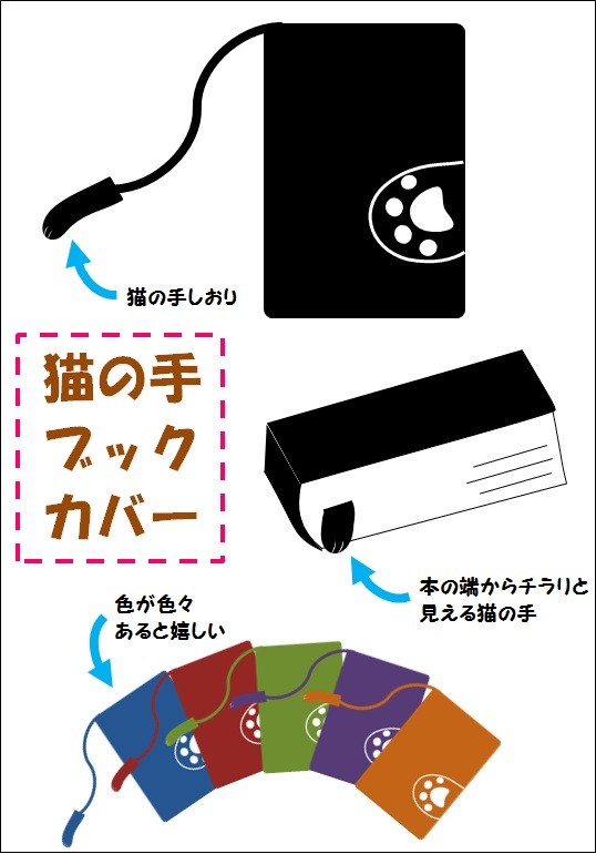 猫の手ブックカバー