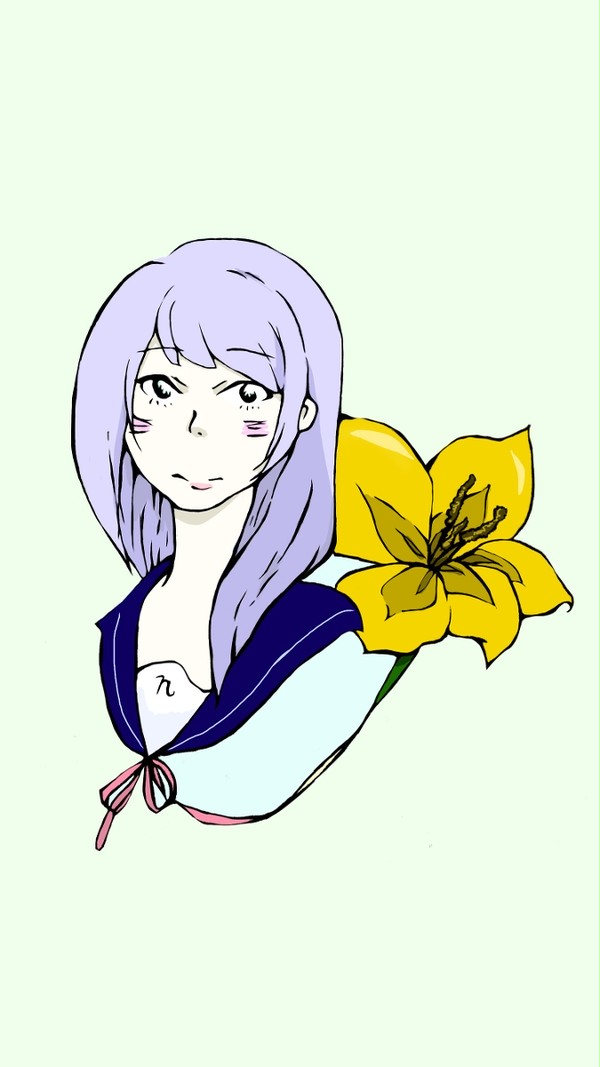 花とセーラー少女