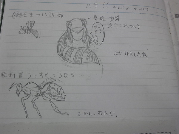 虫組落書き(本物の落書き)