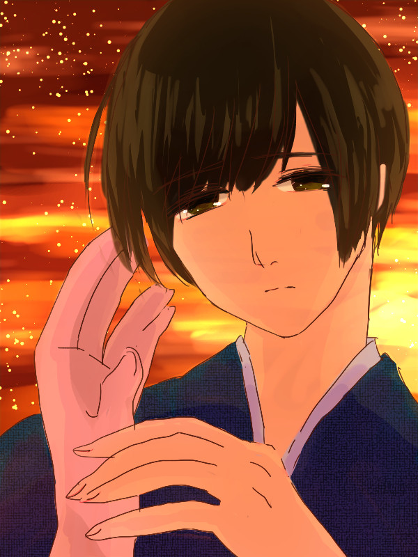 手を添え