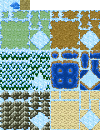 SRPG Studio改変素材　マップチップ雪原、溶岩地帯