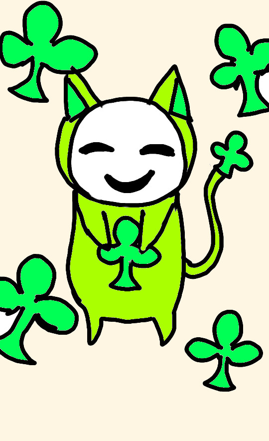 仮面のクローバー猫