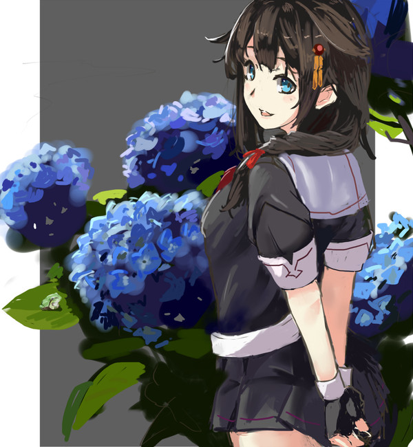 時雨、時々紫陽花