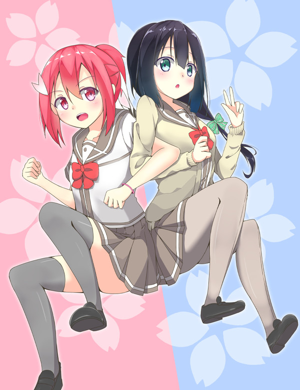 夏服の二人