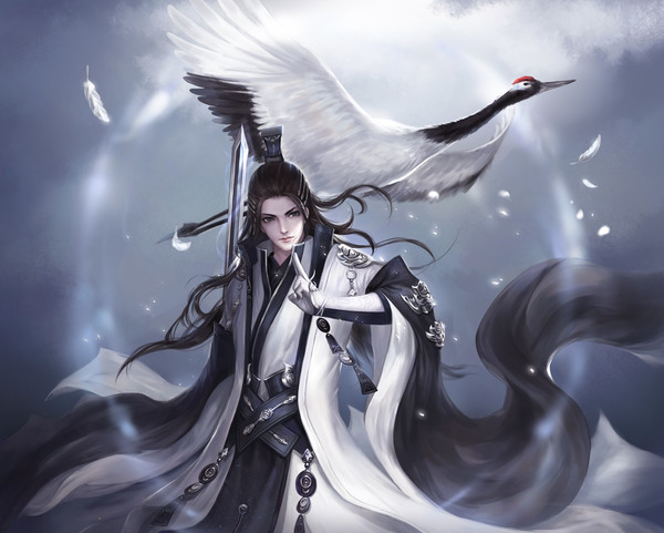 白鹤腾空